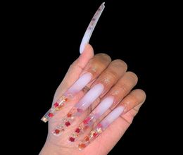 100pcsbag Fake Nail Tips ClearNatural False Fake Manicure Acrylic Gel DIY Salon ExtraLong Fingernail Manicure Set1572402