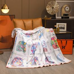 Thickening White Pink H Horse Blanket Designer Velvet Blankets Big Size Thick Home Sofa Blanket TOP Selling Big Size 150&200