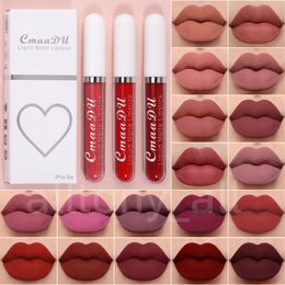 CmaaDu 3pcs/set Makeup Lip Gloss Sexy Nude Colour Glosses Long Lasting Waterproof Liquid Lipstick Matte Lipgloss