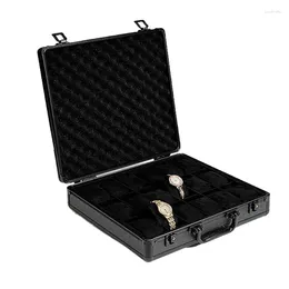 Watch Boxes Aluminium Watches Box Organiser Portable Storage Mechanical Wrist Transparent Skylight Display Collection