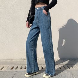 Women's Jeans Purchase Versatile Wide Leg Jeans Women's High Waist Spring Loose Little Dad Pants Straight Pants Floor Pants 230404