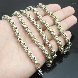 Chains AMUMIU 5.5mm (35-90CM) Man Chain Necklace 316L Stainless Steel Byzantine Fashion Men's Jewellery KN073