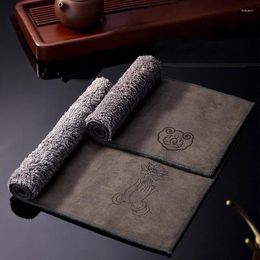 Tea Napkins Cleaning Absorbent Pad Soft Plush Imitation Cloth Table Deerskin Accessories Mat Kitchen Towel Thickened