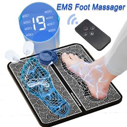 Foot Massager EMS Foot Massager Pad Portable Foldable Massage Mat Pulse Muscle Stimulation Improve Blood Circulation Relief Pain Relax Feet 230403