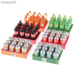 Kitchens Play Food 1Set 1 12 Dollhouse Miniature Simulation Soda Drink Juice Plus Tray Model DIY Doll House Store Decor Accessories ToysL231104