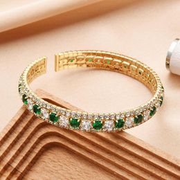 Bangle MODOMA 2023 Emerald Zircon Women Luxury Bracelet Vintage Exquisite Jewelry Female Elegant Opening Designer Bangles