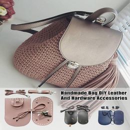 Bag Parts Accessories 1 Set Handmade Handbag Shoulder Strap Woven Leather Bottoms With Hardware For Diy Backpack 230404