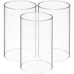 Candle Holders Windproof Lampshade Protectors Decorative Glass Holder Shades Open Ended Covers Desktop Transparent Home Supplies Table