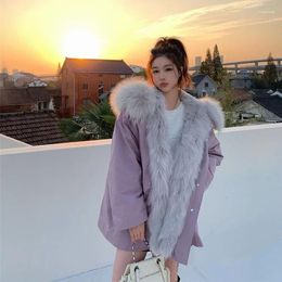 Women's Fur Coco Coat Pie Overcoming Medium To Long 2023 Winter Rex Inner Gall Raccoon Large Neckline Shape