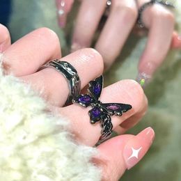 Unique Butterfly Ring 925 Sterling silver Engagement Wedding Band Rings for Women Bridal Birthday Party Jewelry