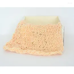 Blankets Vintage Baby Blanket Knitted Chunky Soft Faux Wool Fabric Posing Backdroop Basket Filler Layering Born Props