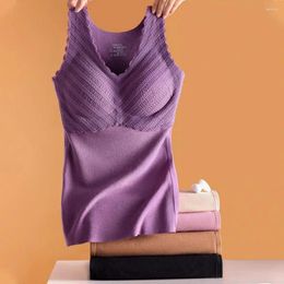 Camisoles & Tanks Women Winter Vest Seamless Warm Thickened Soft Sleeveless Breast Pads Elastic Slim Fit Thermal Underwear Lady Bottoming