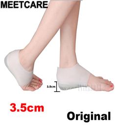 Original 1Pair Invisible Height Increase sock gel Insole 25 To 35CM Heels Gel Socks Plantar Fasciitis Brace Relieves Foot Pain6602031