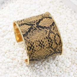 Bangle Fashion Bohemian Leopard Bracelet For Women Open Cuff Snakes PU Leather Night Club Gypsy Tribal Party Jewellery