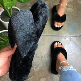 Slippers thick-soled non-slip size plus Fall/winter 2020 new home indoor cotton sandals women plush flip flops 36-45 ms T231104