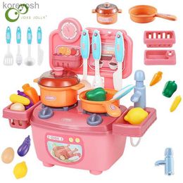 Kitchens Play Food Children Play House Mini Kitchen Tableware Table Girl Simulation Cooking Set Birthday Gift Childhood Early Educational Toys DDJL231104