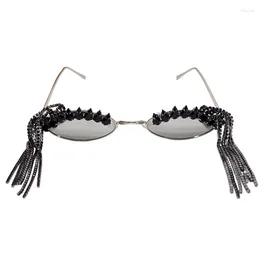 Sonnenbrille Mode Retro Quaste Barock Perle Frauen Personalisierte Strand Strass Vintage Kreis Oval Dame Weibliche Sonnenbrille