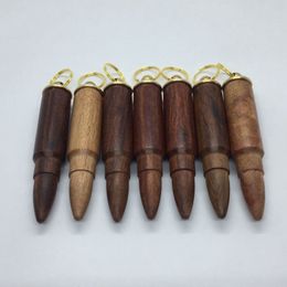 Smoking Natural Wooden Bullet Style Dry Herb Tobacco Spice Miller Snuff Snorter Sniffer Snuffer Stash Case Seal Storage Box Wax Oil Rigs Dabber Spoon Bottle Holder
