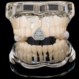 Hip Hop Rapper Dental Teeth Grillz Gold braces shiny dollar heart love crucifix single tooth fashion jewelry tooth grills wholesale show performance jewelry 1934