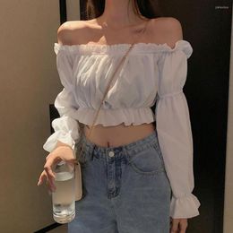Women's Blouses Soft All Match Exposed Navel Slim Lady Top Club Wear Women T-shirt