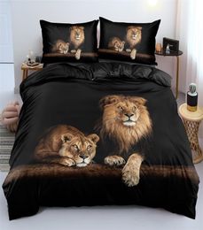 Bedding sets Black Lion Duvet Cover Bed Sheet Pillow ThreePiece Bedding Set 2210109550001