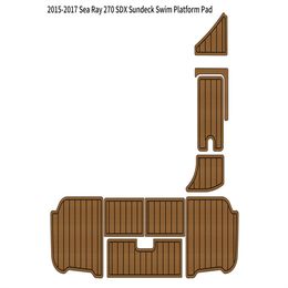 2015-2017 Sea Ray 270 SDX Sundeck Swim Platform Pad Boat EVA Foam Teak Floor Mat Self Backing Ahesive SeaDek Gatorstep Style Floor