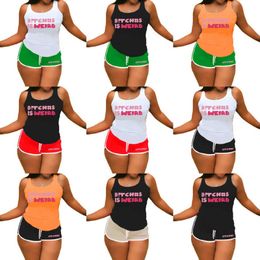 9 days delivered Womens Tracksuits Designer 2023 Summer Two Piece Yoga Set Outfits Letter Printed Tank Top And Shorts 2 Piece Set Sports