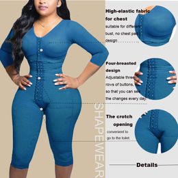 Waist Tummy Shaper Full Body Support Arm Compression Skims Shrink Waist With Built In Bra Corset Minceur Slimming Sheath Woman Flat Belly bbl post 230403