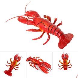 Garden Decorations 36X13Cm Big Fake Lobster Model Artificial Dispaly Marine Animal Decoration Home Spant Plastic D Dhkmu
