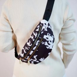 Waist Bags Cow Pattern Fanny Packs Small Crossbody Sling Bag For Women Fashion Chest Belt Bum Sports Workout Travelling