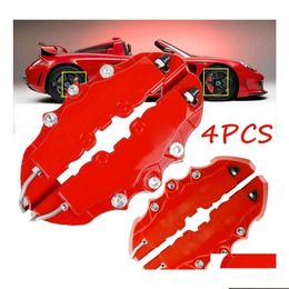 Calipers Parts 4Pcs Car Disc Brake 3D Red Abs Plastic Caliper Ers Front Rear Mobile Kit For 1622 Wheel Cylinder Drop Delivery Mobi Dh6Mp