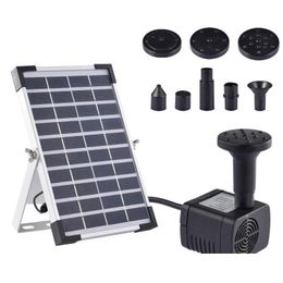 Garden Decorations Solar Fountain Kit 5W For Bird Bath Water Fountains With Panel And 6 Nozzles Outdoor Small Pond Dhm4I