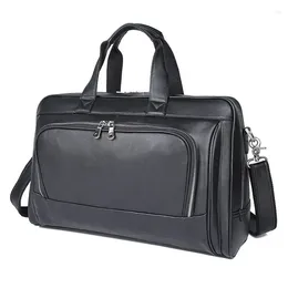 Duffel Bags Men Top Grade Genuine Leather Briefcase Business Office Handbag Messenger Male Shoulder Bag Large 17" Laptop Travel