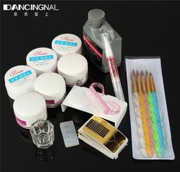 Whole Pro Acrylic Powder Liquid Kit Nail Art DIY Tools Manicure Brushes Dotting Pens Nails UV Gel Tips Decoration Set Fashion9480374