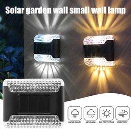 Novelty Lighting Warm White Garden Landscape Step Deck Lights LED Solar Lamp Balcony Fence Lights Outdoor Waterproof Path Stair Wall Lighting P230403