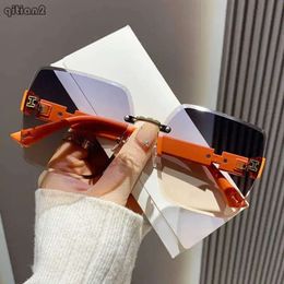 Designer Sunglasses Online Shop 2023 New Emma H Style Small Fragrance Shake Audio Tape Goods Live Ins Online Red Frameless Fashion