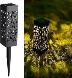 Novelty Lighting LED Solar Powered Fire Light Waterproof Garden Decoration Landscape Lawn Path Lighting Outdoor Hollow Walkway Path Plug-in Lamps P230403