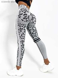 Women's Leggings Women Leopard Seamless Pants High Waist Lifting Hip Honey Peach Hip Fitness Pants Suit Tight Running Sports Pants T231104