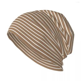 Berets Thin Brown Stripes Knit Hat Fluffy Fishing Mens Caps Women's