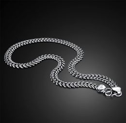 s Korea Vintage 100 925 Sterling Silver Men Pendant Necklace 10MM 18 26 inches Chain Fashion Punk Hip Hop Jewelry9323907