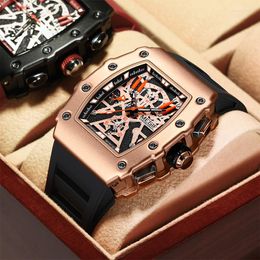 Wristwatches MEGIR Military Sport Quartz Watch For Men Waterproof Luminous Wristwatch With Tonneau Dial Silicone Strap Clock Relojes Hombre