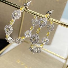 Dangle Earrings EYER Arrival Round Shape Women Cubic Zirconia Full Crystal Pave Setting High Quality Jewellery Birthday Gift