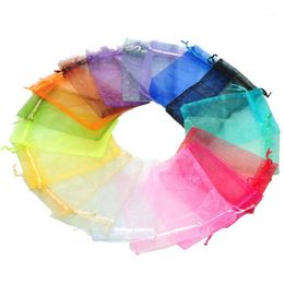 Gift Wrap 200pcs Colourful Organza Wedding Jewellery Pouch Favour Bag 7x9 9x12 10x15 11x16 13x18 15x20 17x23 20x30 30X40cm