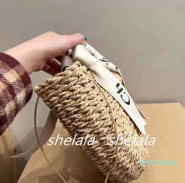 woman beach bag handbag Semi-Circle Straw Bags crossbody designer bag luxury handbags Crochet Tote Purse 22 Quality 2023