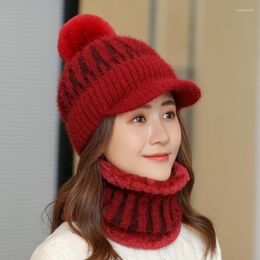 Beanies Beanie/Skull Caps Brand Winter Knitted Hats Women Thick Warm Beanie Skullies Hat Female Knit Letter Bonnet Outdoor Riding Sets Delm2