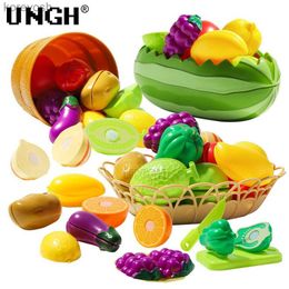 Kitchens Play Food UNGH Kids Simulation Kitchen Toy Classic Fruit Vegetable Cutting Play House Educational Montessori Toy for Children Girls GiftL231104