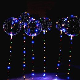 Other Event Party Supplies 10Packs LED Light Up Bobo Balloons 18inch Colourful Helium With String Lights For Christmas Birthday Wedding D 230404