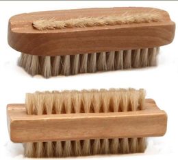 Natural Boar Bristle Brush Wooden Nail Brush or Foot Clean Brush Body Massage Scrubber 8484872