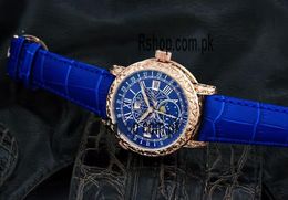 Luxury Watches blue Dial Leather Strap Men Watchs Men's Watch Quartz Movement High Quality WristWatch