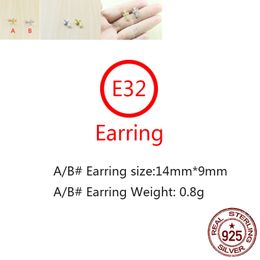 E32 S925 Pure Silver Ear Studs Personalised Fashion Gold Plated Cross Flower Inlaid Diamond Letter Punk Street Dance Style Earrings Jewellery Earrings Gift for Lovers